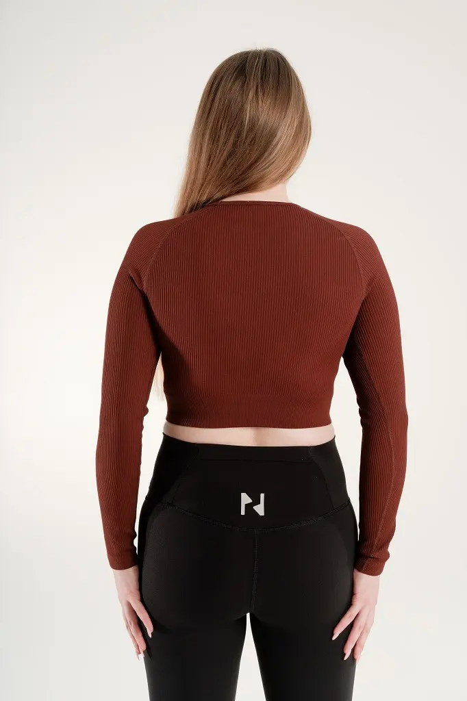 Otara Comfort Coffee Long Sleeve 2 Otara Comfort coffee women’s long sleeve top