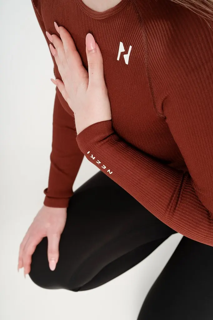 Otara Comfort Coffee Long Sleeve 3 Otara Comfort coffee activewear long sleeve
