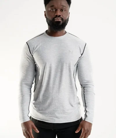 Spirit LS Tee grey marle men’s long sleeve top