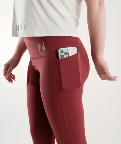 Surface Pocket Leggings maroon women’s activewear leggings